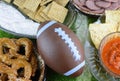 Snacks for watching a football game. Great for Super Bowl or Playoff themed projects. Royalty Free Stock Photo