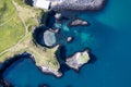 Snaefellsnes peninsula with vibrant sea and rock formation on Atlantic coastal at Arnastapi