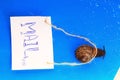 Snail carries little letter Royalty Free Stock Photo