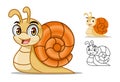 Snail Cartoon Character Mascot Design