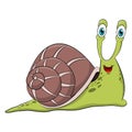 Snail cartoon drawing vector illustration