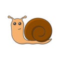 Snail cartoon icon. Cute clam image. Isolated vector illustration on a white background without unnecessary details. Royalty Free Stock Photo