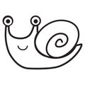 Snail Coloring Page for kids in hand drawn style