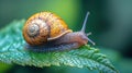 Snail on a Leaf Royalty Free Stock Photo