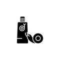 Snail cream black icon concept. Snail cream flat vector symbol, sign, illustration.