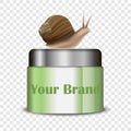 Snail cream mockup, realistic style