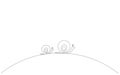 Snail family one line drawing vector illustration