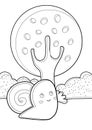 Snail Garden Play Coloring Pages A4 for Kids and Adult