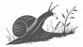 Snail in Grass, Tiny Nature Explorer, vector design Generative AI Royalty Free Stock Photo