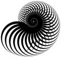 Snail, helix made of inward rotating circles. Abstract element i