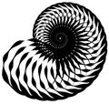 Snail, helix made of inward rotating circles. Abstract element i