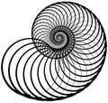 Snail, helix made of inward rotating circles. Abstract element i