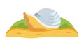 Snail on Hillside, Slow Paced Nature, vector design Generative AI Royalty Free Stock Photo