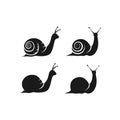 Snail icon logo design vector silhouette template