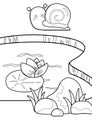 Snail Insects Animal at Pond Coloring Pages A4 for Kids and Adult