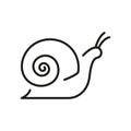 Snail Line Icon. Slug in Shell Crawl Linear Pictogram. Helix Slow Icon. Cute Escargot Moving. Slimy Eatable Spiral Royalty Free Stock Photo