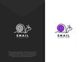 Snail logo design, simple and unique continuous line illustration easy to apply