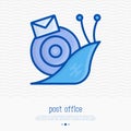 Snail mail with envelope thin line icon Royalty Free Stock Photo