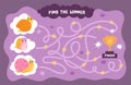 Snail maze game design. Slugs with shells race through labyrinth, funny shellfish, kids educational game, finding way, tangled Royalty Free Stock Photo
