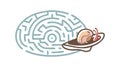 Snail in Maze, Problem Solving and Persistence Concept, vector design Generative AI Royalty Free Stock Photo