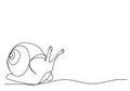 Snail. One line drawing animation with alpha channel Royalty Free Stock Photo