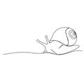 Snail. One line drawing animation with alpha channel Royalty Free Stock Photo