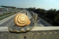 Snail pace on the highway Royalty Free Stock Photo