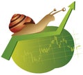 Snail is on a rising chart Royalty Free Stock Photo