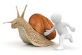 Snail and running man (clipping path included)