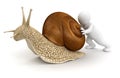 Snail and running man (clipping path included)