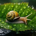 A Snail's Journey on a Rainy Day