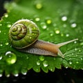 A Snail's Journey on a Rainy Day