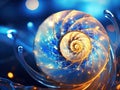 Snail shell spiral detail  Made With Generative AI illustration Royalty Free Stock Photo