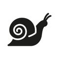 Snail Silhouette Icon. Slug in Shell Crawl Glyph Pictogram. Helix Slow Icon. Cute Escargot Moving. Slimy Eatable Spiral Royalty Free Stock Photo