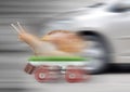 Snail skating motion blur on the road Royalty Free Stock Photo