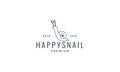 Snail or slug line art outline modern logo vector icon illustration design Royalty Free Stock Photo