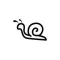 Snail unique illustration simple logo color design vector