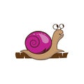 Snail unique illustration simple logo color design vector