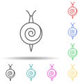 snails multi color style icon. Simple thin line, outline vector of pest control and insect icons for ui and ux, website or mobile Royalty Free Stock Photo