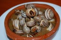 Snails in sauce. Typical spanish tapa (Caracoles en salsa) photographed in Granada (Andalusia Spain)h