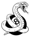 Snake Pool 8 Ball Billiards Mascot Cartoon