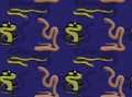 Snake Australian Venomous Cartoon Seamless Wallpaper