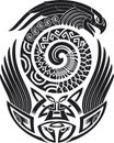 Snake-bird tattoo pattern Royalty Free Stock Photo