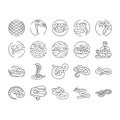 snake black serpent viper cobra icons set vector