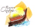 Snake boat with participants for Happy Onam.