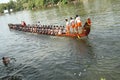 Snake boat with people Royalty Free Stock Photo