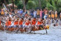 Snake boat race team participating Nehru Trophy Boat race Punnamada Alleppey. PBC Pallathuruthy Royalty Free Stock Photo