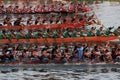 Snake boat teams compete in the Nehru Trophy Boat race Royalty Free Stock Photo