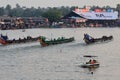 Snake boat teams compete in the Nehru Trophy Boat race Royalty Free Stock Photo