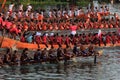 Snake boat teams compete in the Nehru Trophy Boat race Royalty Free Stock Photo